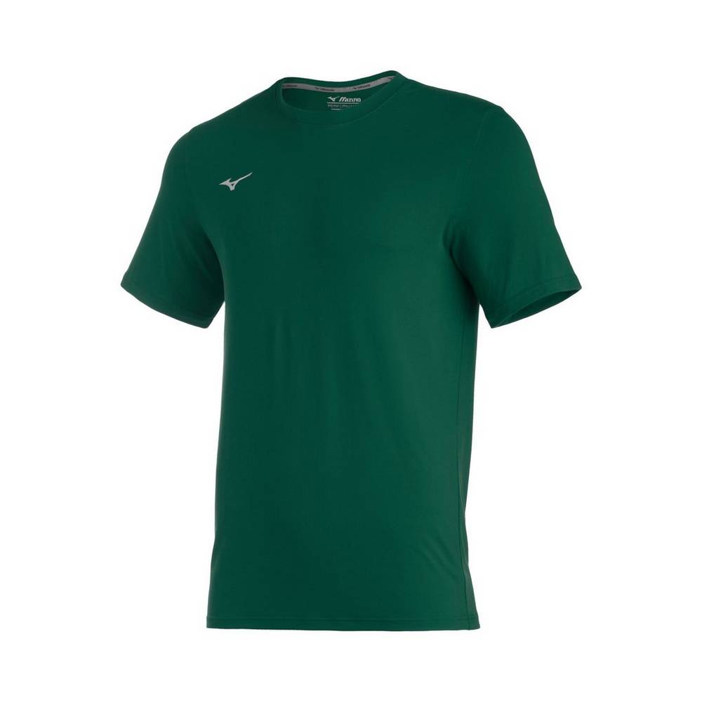 Camiseta Mizuno Baseball Comp Diamond Short Sleeve Crew - Homem - Verdes - FZYWM3140